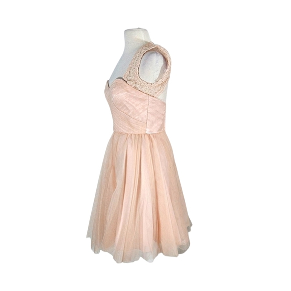 NWT Mori Lee Blush Pink Lace & Tulle Sweetheart Party Dress - Picture 3 of 9